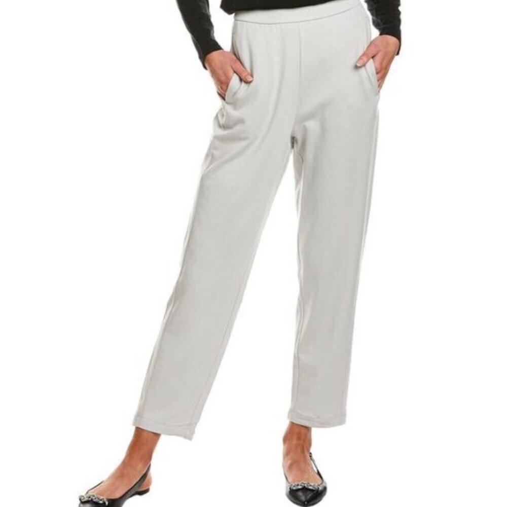 Eileen Fisher Womens Slouch Ankle Pants Pockets Nimbus Grey $158